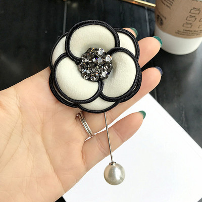 Καρφίτσες καμέλια καρφίτσα για γυναίκα κορίτσι ύφασμα στρας λουλούδια σήματα μόδας κοσμήματα αξεσουάρ Κορεατικά χειροποίητα χονδρική