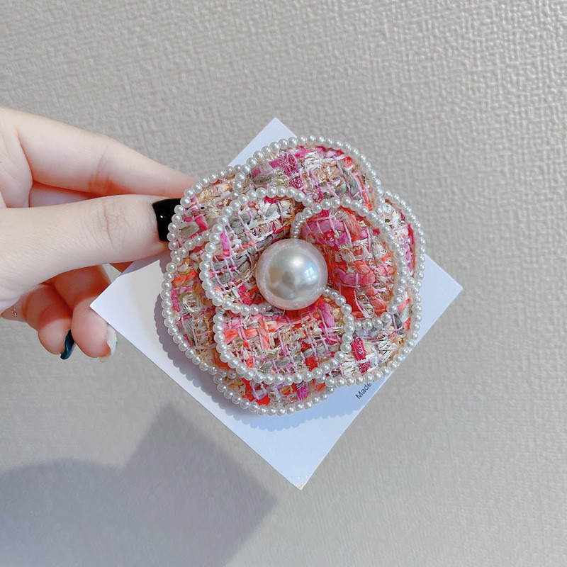 Καρφίτσες καμέλια καρφίτσα για γυναίκα κορίτσι ύφασμα στρας λουλούδια σήματα μόδας κοσμήματα αξεσουάρ Κορεατικά χειροποίητα χονδρική