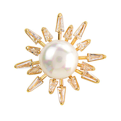 CINDY XIANG kubiskā cirkonija un pērļu apkakles piespraudes sievietēm mazas vara rotaslietas zvaigžņu dizaina aksesuāri 2 krāsu izvēle