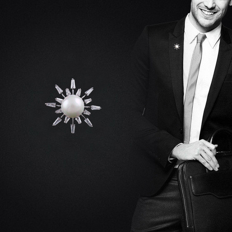 CINDY XIANG kubiskā cirkonija un pērļu apkakles piespraudes sievietēm mazas vara rotaslietas zvaigžņu dizaina aksesuāri 2 krāsu izvēle