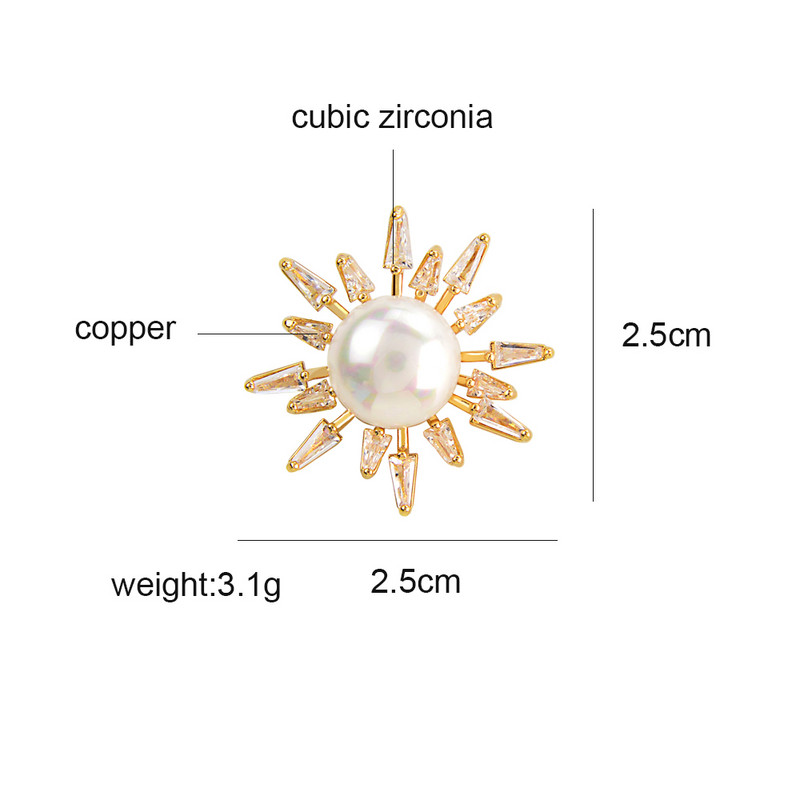 CINDY XIANG kubiskā cirkonija un pērļu apkakles piespraudes sievietēm mazas vara rotaslietas zvaigžņu dizaina aksesuāri 2 krāsu izvēle
