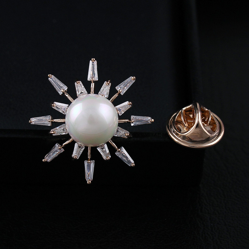 CINDY XIANG kubiskā cirkonija un pērļu apkakles piespraudes sievietēm mazas vara rotaslietas zvaigžņu dizaina aksesuāri 2 krāsu izvēle