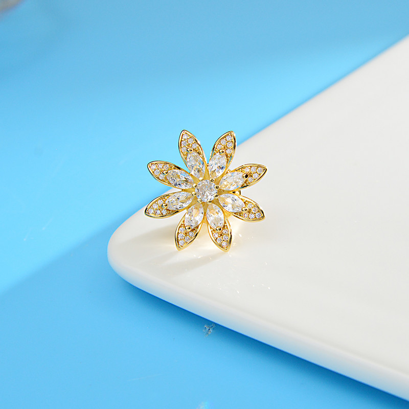 CINDY XIANG kubiskā cirkonija ziedu piespraudes piespraudes sievietēm un vīriešiem Modes kleitas T-kreklu aksesuāri vara rotaslietas