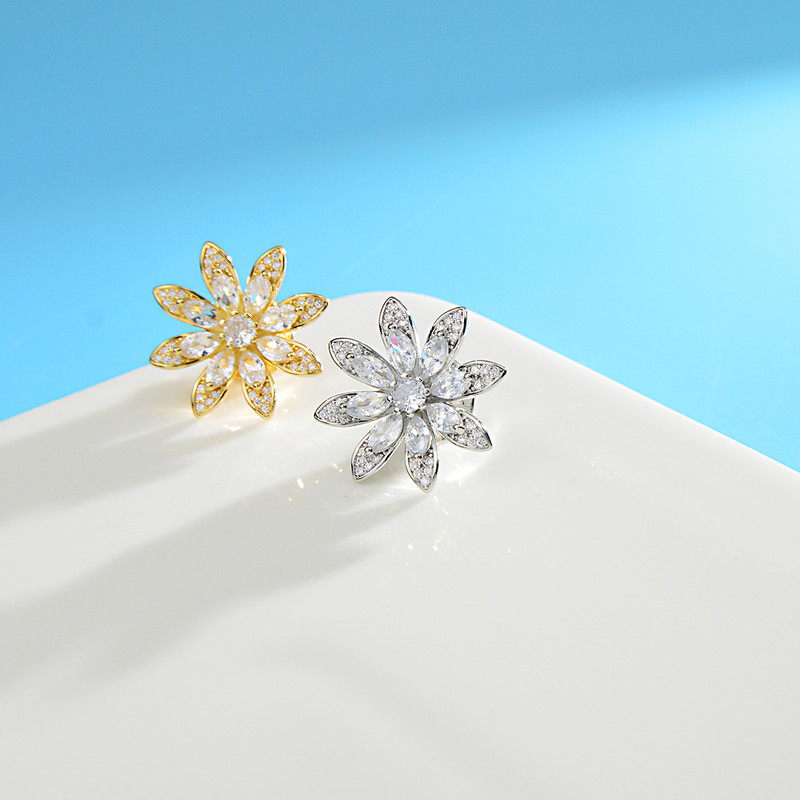 CINDY XIANG kubiskā cirkonija ziedu piespraudes piespraudes sievietēm un vīriešiem Modes kleitas T-kreklu aksesuāri vara rotaslietas