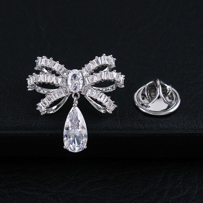 CINDY XIANG Novopristigli broševi od kubičnog cirkonija s mašnama za žene Ljetna modna majica s iglama Bakreni nakit visoke kvalitete