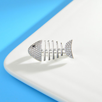 CINDY XIANG Νέα άφιξη Καρφίτσες ψαριού Cubic Zirconia για Γυναικείες και Ανδρικές καρφίτσες με γιακά Αξεσουάρ στολής κοσμήματος σχεδίου ζώων