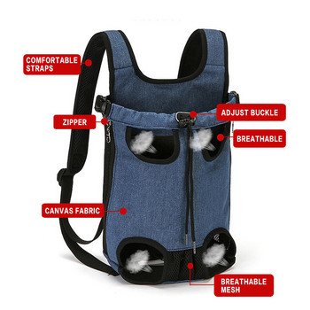 Раница за носене на домашни кучета Cat Puppy Outdoor Travel bag Дишаща мрежа Pet Carrying for Small Dog Cat Chihuahua Chest package
