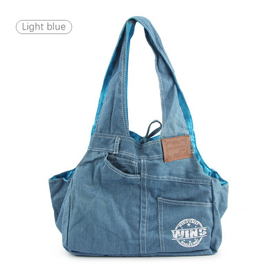 Mini suņu pārnēsāšanas somas Džinsu auduma ceļojumu plecu soma čivavas kucēnu kaķim Mājdzīvnieku nēsātāji Suņu soma Suņu āra aksesuāri