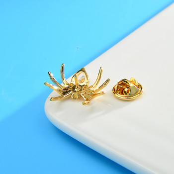 CINDY XIANG Νέα άφιξη Cubic Zirconia Spider Collar Pin Fashion Γυναικείες και Ανδρικές καρφίτσες Έντομο Κοσμήματα Χάλκινο Υλικό