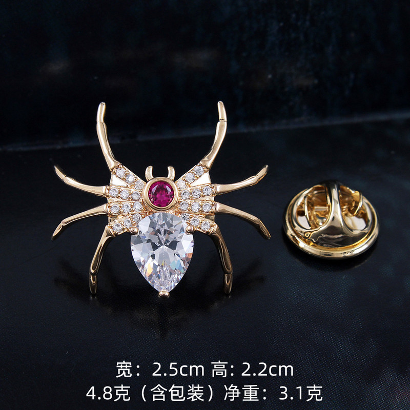 CINDY XIANG Novi dolazak Kubni cirkonij pauk igla za ovratnik Modni ženski i muški broševi Nakit od insekata Bakreni materijal