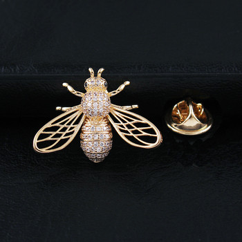 CINDY XIANG Cubic Zirconia Bee Collar Pin Insect καρφίτσες για γυναίκες και άνδρες Χάλκινα κοσμήματα 2 διαθέσιμα χρώματα Υψηλής ποιότητας