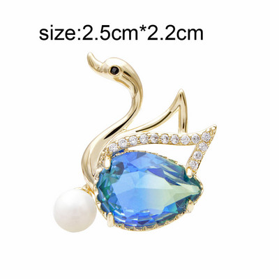 CINDY XIANG 4 krāsās, varavīksnes kubiskā cirkonija gulbja apkakle, piespraudes piespraude Unisex modes piespraudes uzvalks kāzu sakta dāvana