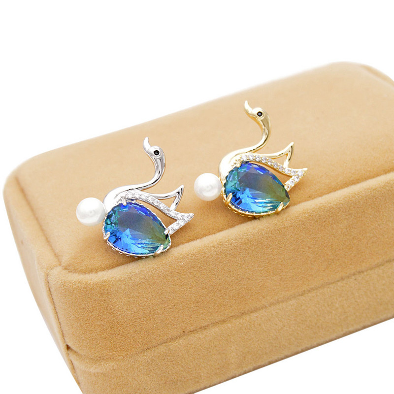 CINDY XIANG 4 krāsās, varavīksnes kubiskā cirkonija gulbja apkakle, piespraudes piespraude Unisex modes piespraudes uzvalks kāzu sakta dāvana