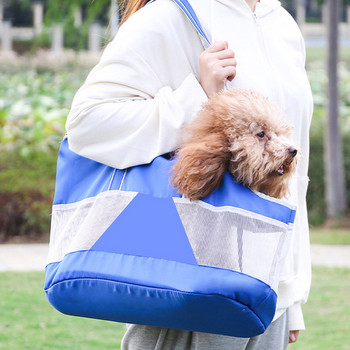 CAWAYI KENNEL Чанта за кучета Котки Чанта за носене Преносима четиристранна мрежеста повърхност Дишаща чанта за носене на домашни любимци Пътни чанти за кученца Коте