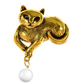 CINDY XIANG Lijep mačji broš Slatke životinjske igle za žene Djevojka Vintage biserni privjesak Kaput Torba Kardigani Broševi Nakit Pokloni