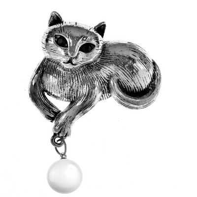 CINDY XIANG Lijep mačji broš Slatke životinjske igle za žene Djevojka Vintage biserni privjesak Kaput Torba Kardigani Broševi Nakit Pokloni