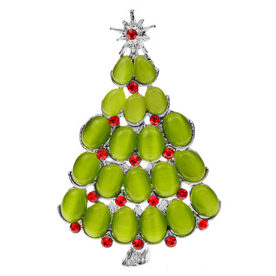 CINDY XIANG Opal Božićno drvce Broš Vintage Moda Prekrasna igla Dodaci za zimski kaput Dekoracija doma za zabavu Dobar dar