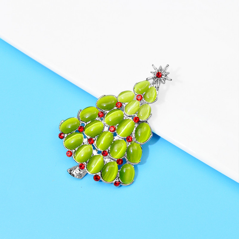 CINDY XIANG Opal Božićno drvce Broš Vintage Moda Prekrasna igla Dodaci za zimski kaput Dekoracija doma za zabavu Dobar dar