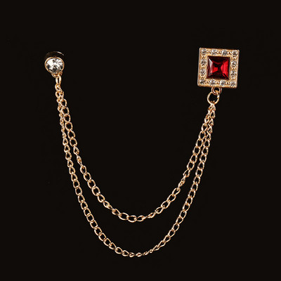 Modes sieviešu sakta Rubīna atloka piespraudes ķēdīte vīriešu piespraude Temperaments Eleganta kokteiļu ballīte aktivitāšu piespraudes kleita Daudzpusīga piespraude