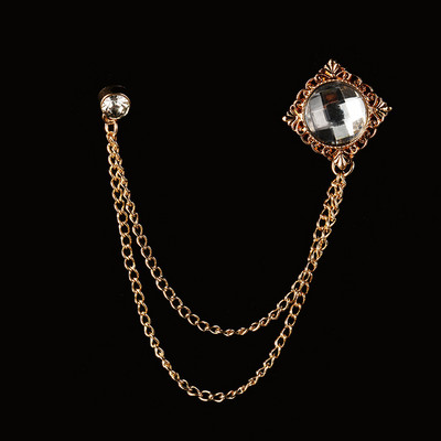 Modes sieviešu sakta Rubīna atloka piespraudes ķēdīte vīriešu piespraude Temperaments Eleganta kokteiļu ballīte aktivitāšu piespraudes kleita Daudzpusīga piespraude