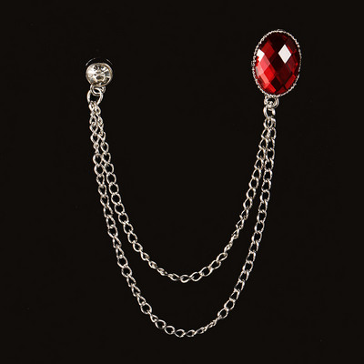 Modes sieviešu sakta Rubīna atloka piespraudes ķēdīte vīriešu piespraude Temperaments Eleganta kokteiļu ballīte aktivitāšu piespraudes kleita Daudzpusīga piespraude