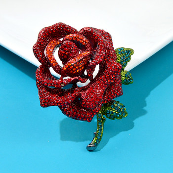 CINDY XIANG Rhinestone Luxury Large Rose Brooch Μπουκέτο καρφίτσα λουλουδιών του Αγίου Βαλεντίνου Μπουκέτο κορσάζ Χειμερινά αξεσουάρ Κοσμήματα Καλό δώρο
