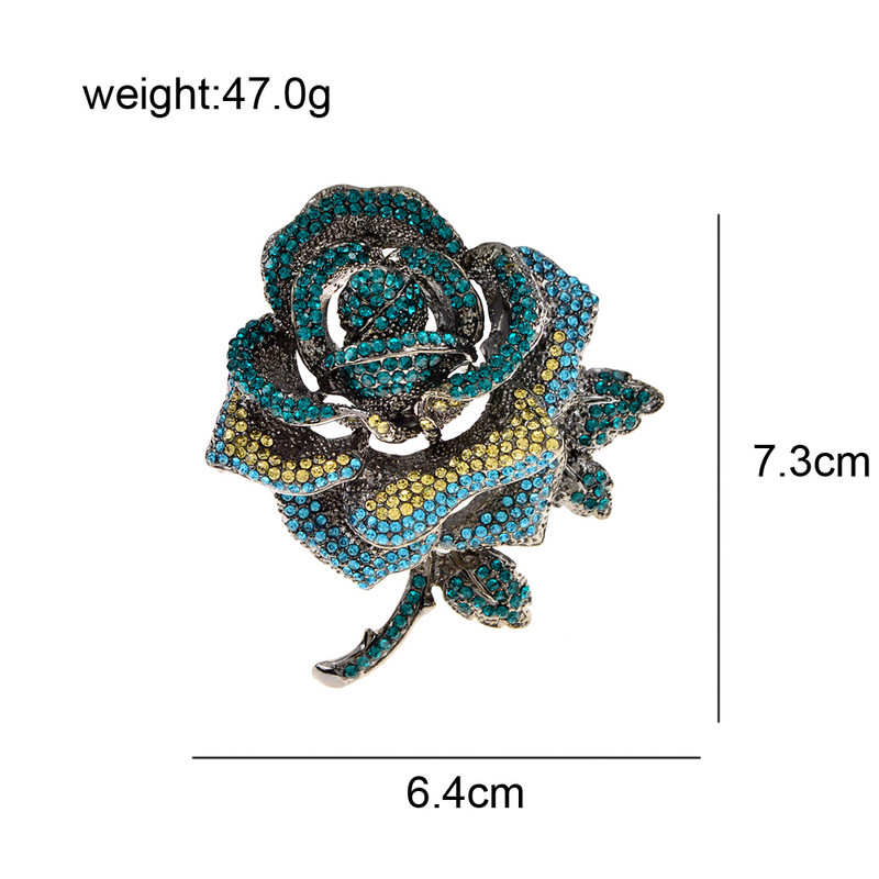 CINDY XIANG Luksuzni broš od kamenčića, velika ruža, Valentinovo, Buket pribadača, koržaž, zimski dodaci, nakit, dobar dar