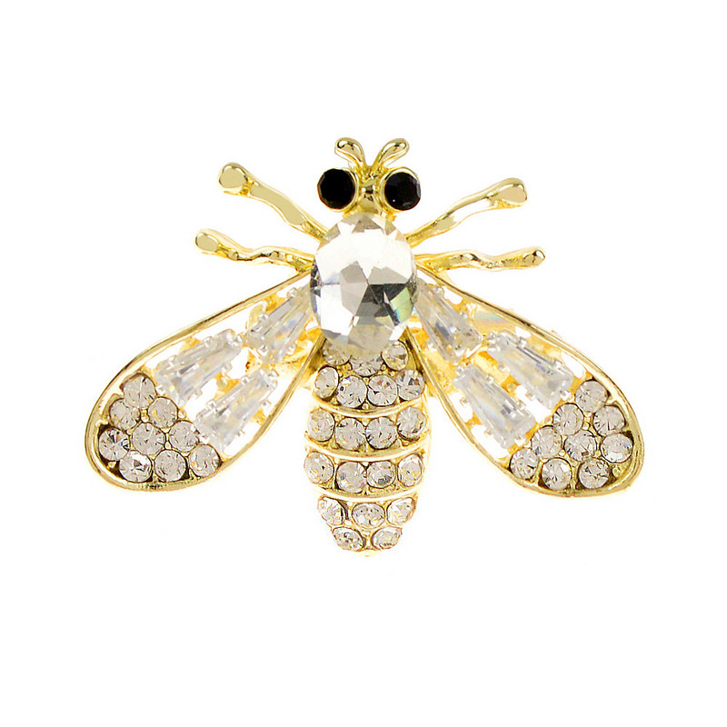 CINDY XIANG Broševi sa zvjezdicama od kubičnog cirkonija za žene Modna igla u obliku pčele, mašna, cvijet, slatka mala igla za okovratnik zlatne boje