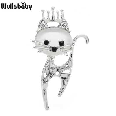 Wuli&baby 5 dizaina opāla kaķu piespraudes sievietēm Dāmas jauki mājdzīvnieki Dzīvnieku ballīte Ikdienas piespraudes piespraudes dāvanas