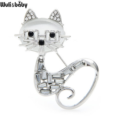 Wuli&baby 5 dizaina opāla kaķu piespraudes sievietēm Dāmas jauki mājdzīvnieki Dzīvnieku ballīte Ikdienas piespraudes piespraudes dāvanas
