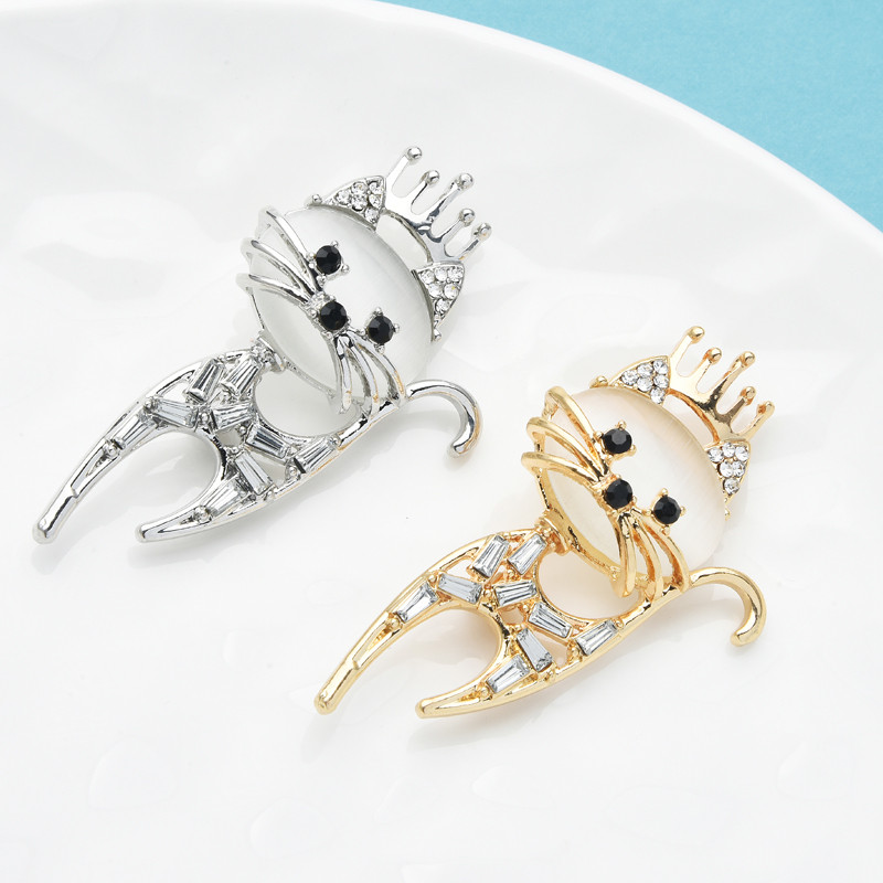 Wuli&baby 5 dizaina opāla kaķu piespraudes sievietēm Dāmas jauki mājdzīvnieki Dzīvnieku ballīte Ikdienas piespraudes piespraudes dāvanas