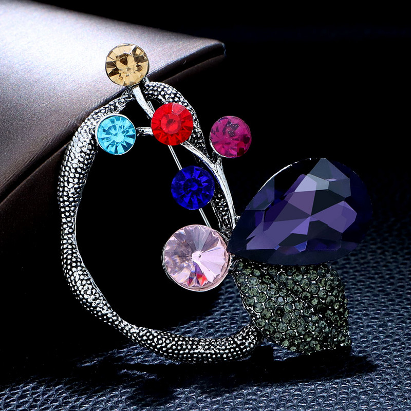 CINDY XIANG Rhinestone ziedu sakta Vintage modes kristāla pin Kāzu rotaslietas ziemas dizains aksesuāri sakausējuma materiāls