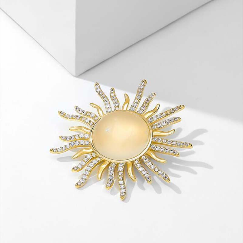 Modes Rhinestone Opāls Akmens Saules Piespraudes Piespraudes Sievietēm Meitenēm Eleganta Jauki Dzīvnieku Kristāla Korsāžas Piespraudes Apģērbi Rotaslietas Dāvana