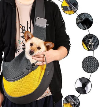 Pet Puppy Carrier S/L Εξωτερική τσάντα ώμου ταξιδιού σκύλου Mesh Oxford Single Comfort Sling Handbag Tote Pouch