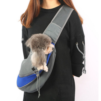 Pet Puppy Carrier S/L Εξωτερική τσάντα ώμου ταξιδιού σκύλου Mesh Oxford Single Comfort Sling Handbag Tote Pouch