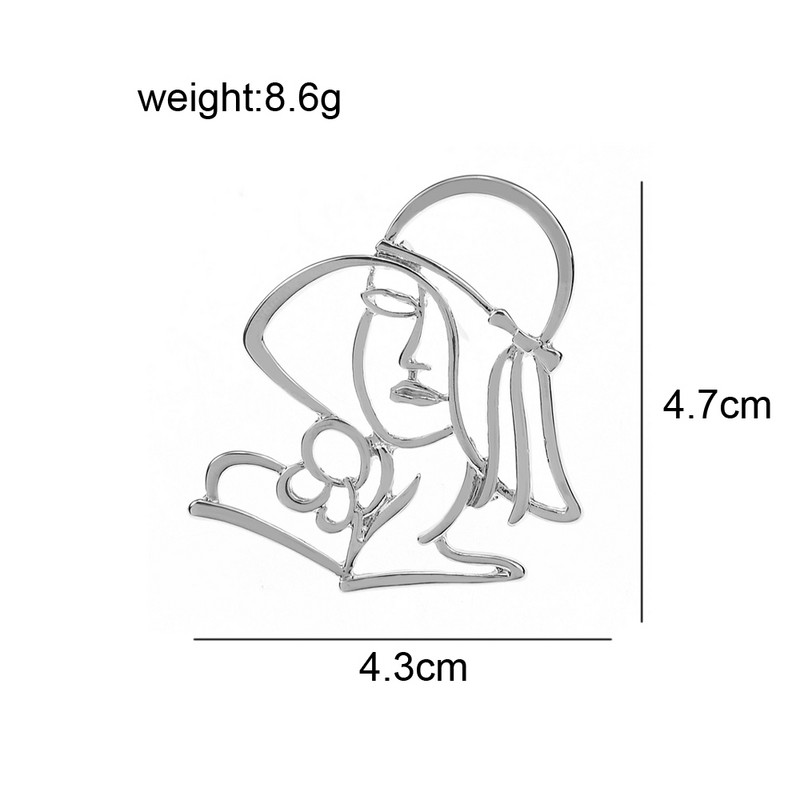 CINDY XIANG Novi izdubljeni broševi za prekrasne djevojke za žene Modni nakit od nehrđajućeg čelika, dvije boje, visoke kvalitete