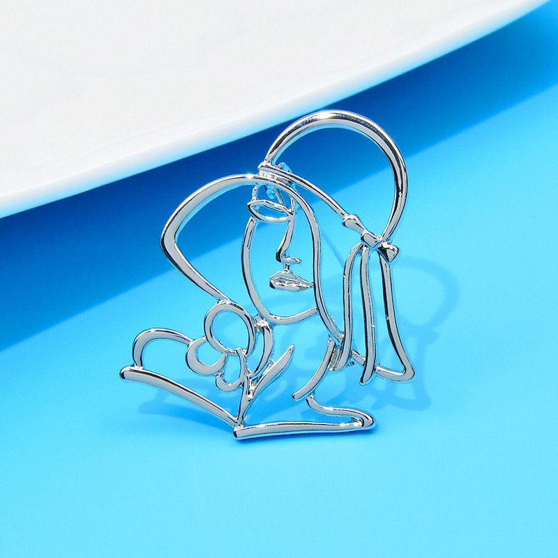 CINDY XIANG Novi izdubljeni broševi za prekrasne djevojke za žene Modni nakit od nehrđajućeg čelika, dvije boje, visoke kvalitete