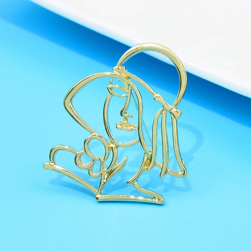 CINDY XIANG Novi izdubljeni broševi za prekrasne djevojke za žene Modni nakit od nehrđajućeg čelika, dvije boje, visoke kvalitete