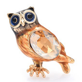 Wuli&baby slatki broševi sova dvobojni emajl vještački dijamant lijepe velike oči ptičja zabava ležerni broš pribadača darovi