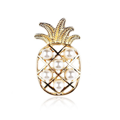 trsince Jauna modes pērļu kristāla ananāsu piespraudes piespraude Sieviešu apģērbu aksesuāri Korsāža apkakles piespraude Sieviešu rotaslietas