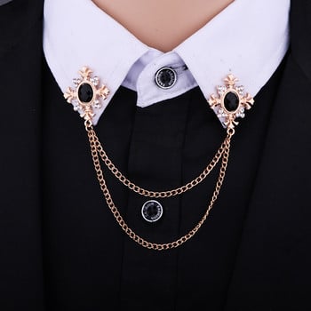 Fashion Tassel Crystal Chain καρφίτσα Γυναικεία πουκάμισο γιακά καρφίτσες και καρφίτσες Personality πόρπη πέτο πόρπη Γυναικεία αξεσουάρ