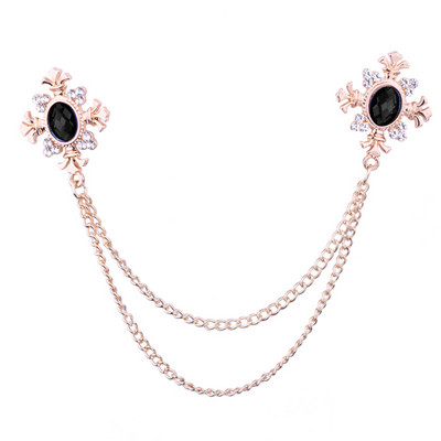 Mood Tutt Crystal Cross Chain Pross Naiste särgi krae nööpnõelad ja prossid Personality revääritihvt Pandla Naiste aksessuaarid