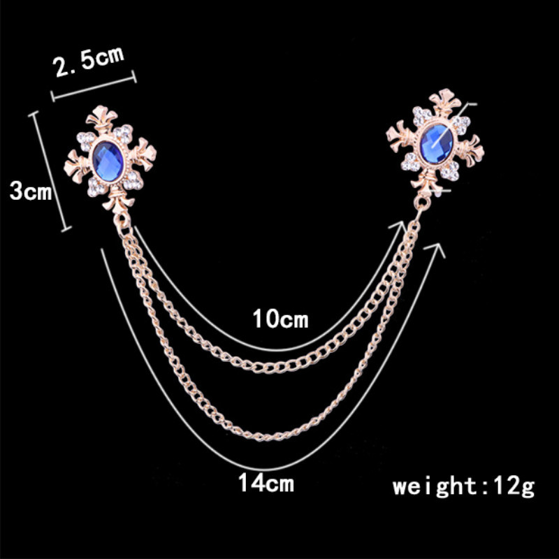 Mood Tutt Crystal Cross Chain Pross Naiste särgi krae nööpnõelad ja prossid Personality revääritihvt Pandla Naiste aksessuaarid