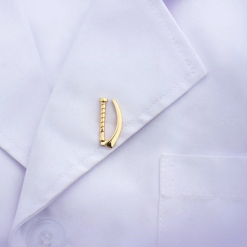 Hanreshe medicīniskais laringoskops piespraudes, sudrabotas medicīnas rotaslietas ārsta medmāsai mugursoma Atloks Zinātnes bioloģijas nozīmīte