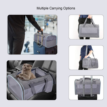 Ново пристигане Pet Dog Carrier Дишаща мрежа Одобрена от авиокомпанията раница Pet Carrier Преносима клетка Cat Carrier Cage Черен Розов Сив