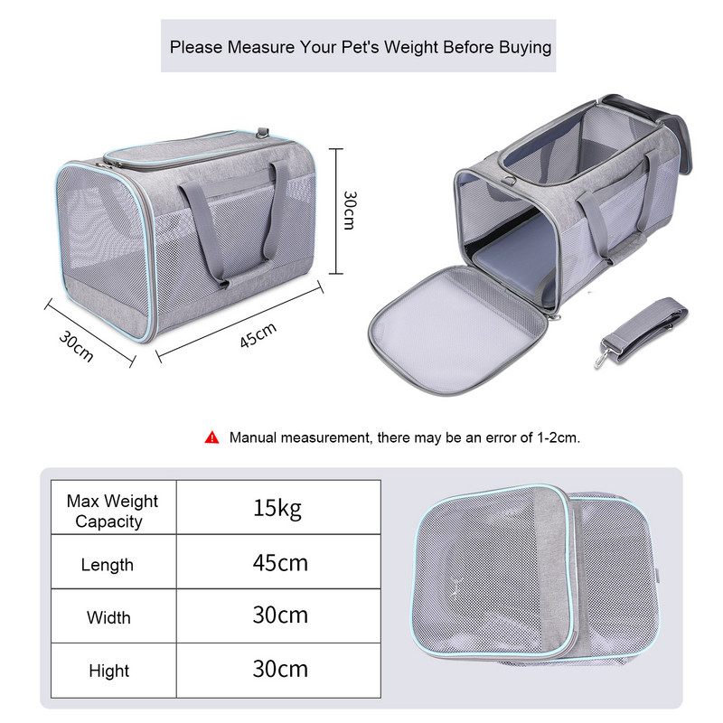 Novi dolazak, prozračna mrežasta nosiljka za kućne ljubimce, ruksak za kućne ljubimce odobren od zrakoplovnih kompanija, prijenosni kavez za nosiljku za mačke, crna ružičasta siva