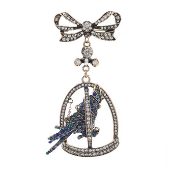 muylinda Exaggerated Rhinestone Bird Cage καρφίτσα Πολυτελή κρυστάλλινα Μεγάλες καρφίτσες για γυναίκες Ανδρικά σχεδιασμένα ρούχα Δώρο κοσμήματα