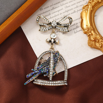 muylinda Exaggerated Rhinestone Bird Cage καρφίτσα Πολυτελή κρυστάλλινα Μεγάλες καρφίτσες για γυναίκες Ανδρικά σχεδιασμένα ρούχα Δώρο κοσμήματα