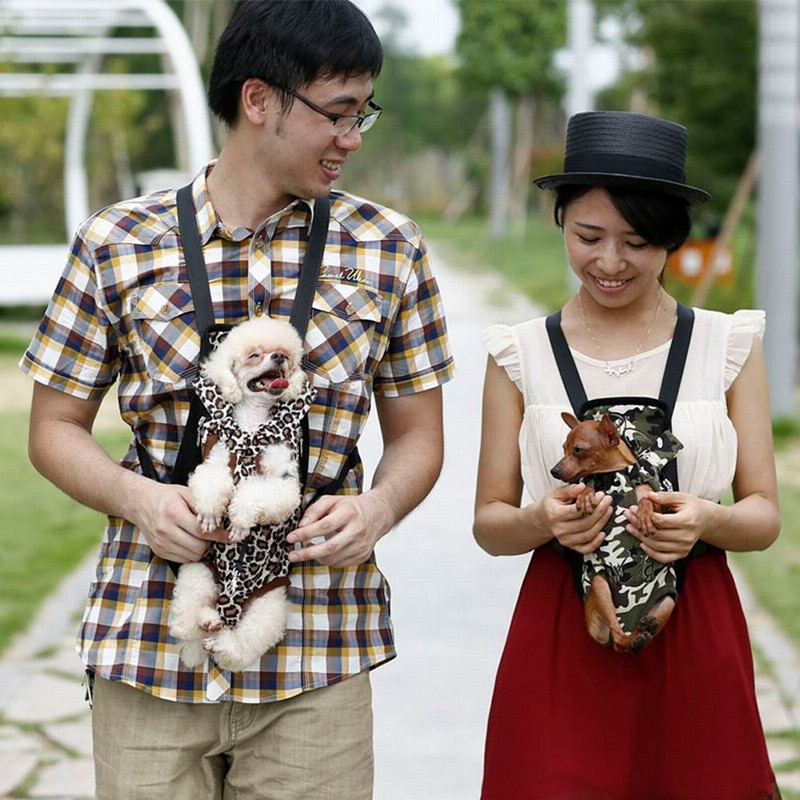 Mājdzīvnieku suņu nēsāšanas mugursoma Tīkla maskēšanās āra ceļojumu produkti Elpojoši plecu roktura somas maziem suņu kaķiem Čivava