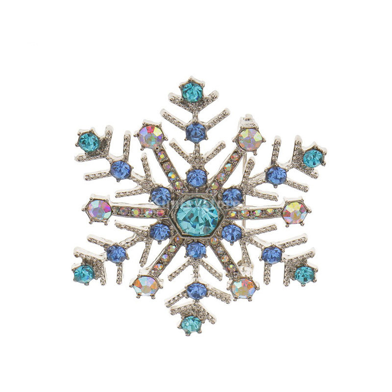 Vairumtirdzniecība Rhinestone Snowflake Broša Rudens Ziemas Dizains Fashion Party Brošas Augstas kvalitātes aksesuāri